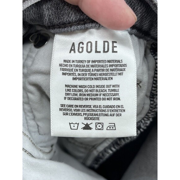 AGOLDE Jeans Women's Size 24 Gray Nico High Rise Slim Button Fly - Picture 9 of 11